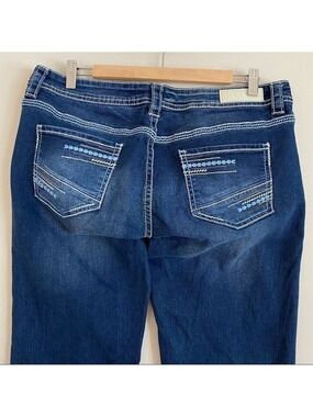 𝅺rock & Roll Cowgirl Riding Jeans Bootcut Women's Sz 33x32 Dark wash